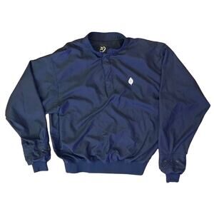 Zero Restriction Jacket Mens Medium Navy Blue Pullover Golf Windbreaker 1/4 Snap